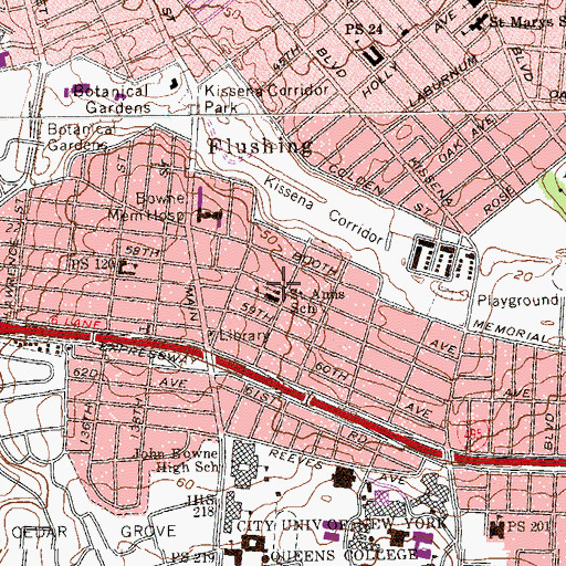 Topographic Map of Saint Ann's Church, NY