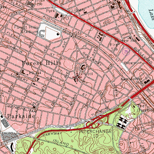 Topographic Map of Saint Luke's Episcopal Church, NY