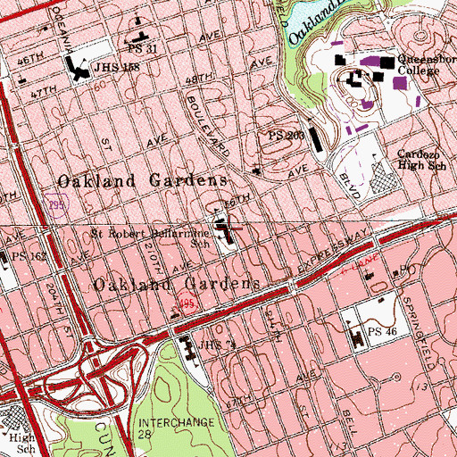 Topographic Map of Saint Robert Bellarmine Roman Catholic Church, NY
