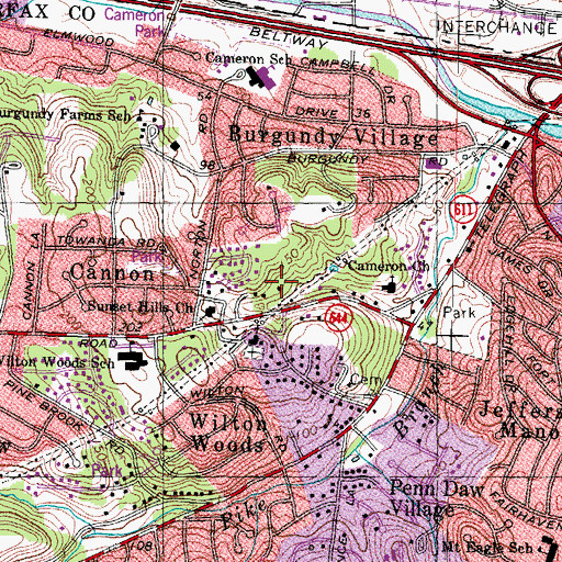 Topographic Map of Governors Grove, VA