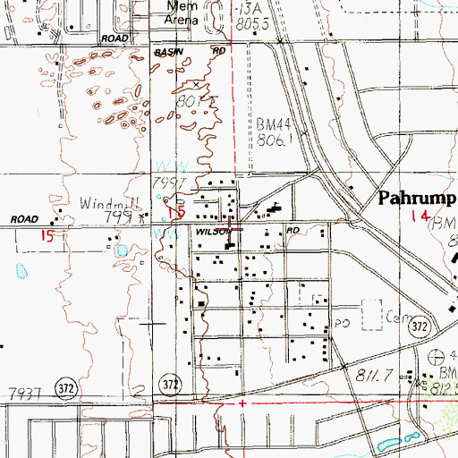 Topographic Map of Pathways Middle School, NV