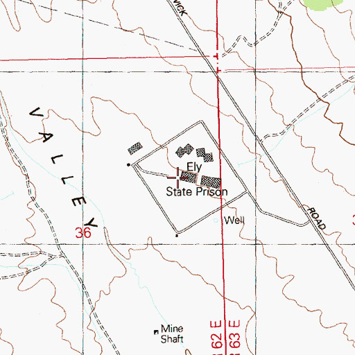 Topographic Map of Ely State Prison, NV