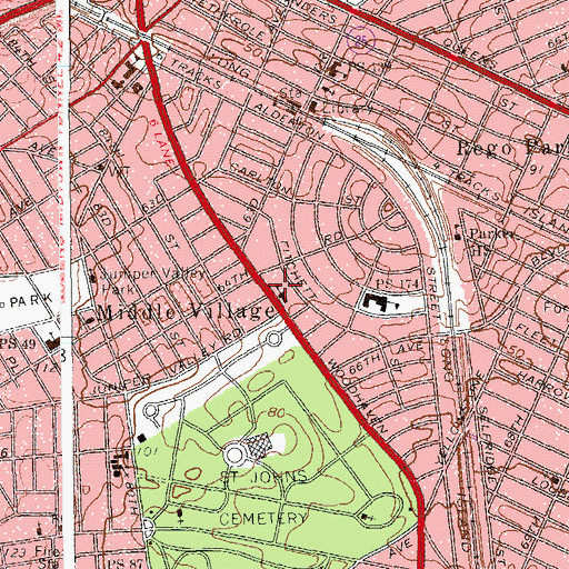 Topographic Map of Our Saviour Lutheran School, NY