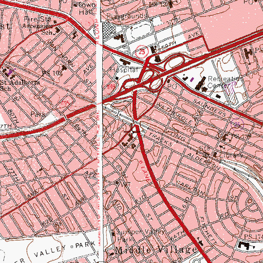 Topographic Map of Resurrection - Ascension School, NY