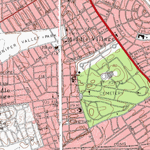 Topographic Map of Saint Margaret's Religious Education Center, NY
