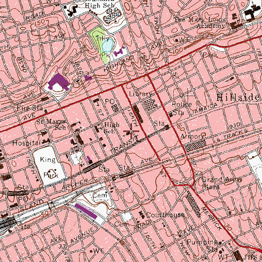 Topographic Map of First Presbyterian Church, NY