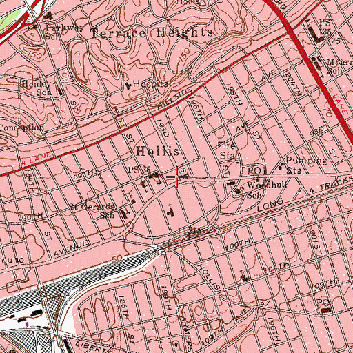 Topographic Map of Iglesia Cristiana Pentecostal, NY