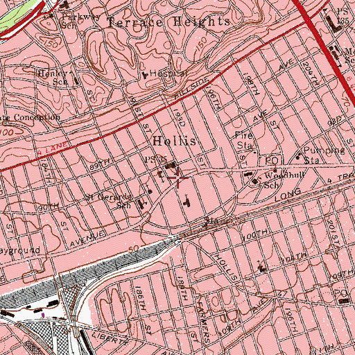 Topographic Map of New Bay Apostolic Church, NY