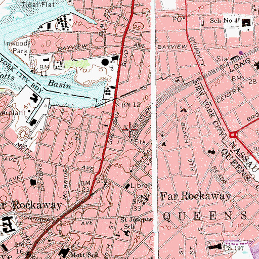 Topographic Map of First Baptist Church, NY