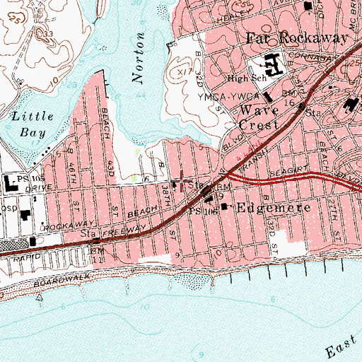 Topographic Map of Saint Gertrude's Church, NY