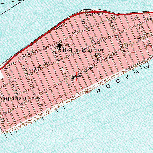 Topographic Map of Yeshiva of Belle Harbor, NY
