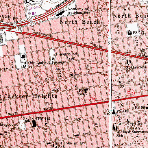 Topographic Map of Atonement Lutheran Church, NY