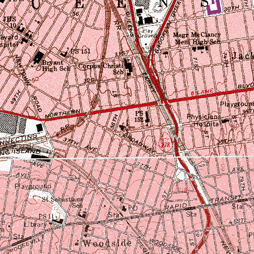 Topographic Map of Christ Lutheran Church, NY