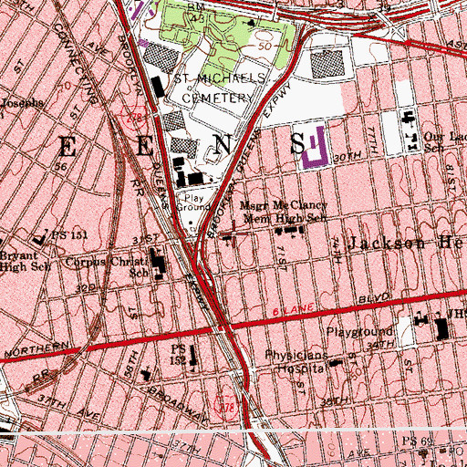 Topographic Map of Immanuel Baptist Church, NY