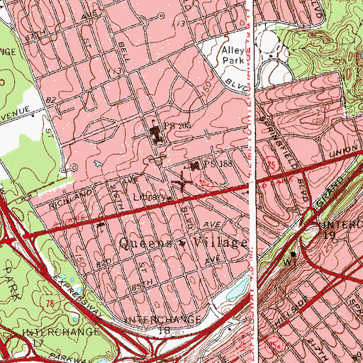 Topographic Map of American Martyrs School, NY