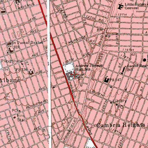 Topographic Map of Business and Computer Applications High School, NY
