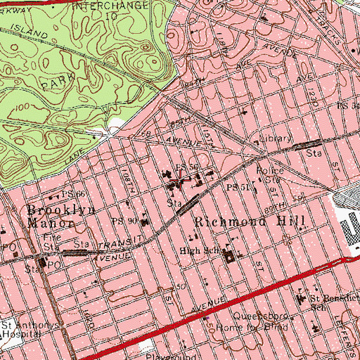 Topographic Map of Holy Child Jesus School, NY