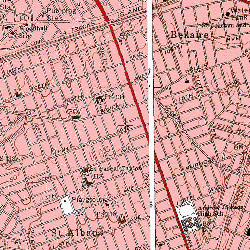 Topographic Map of Intermediate School 192, NY