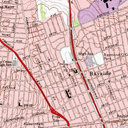 Topographic Map of Lowell School, NY