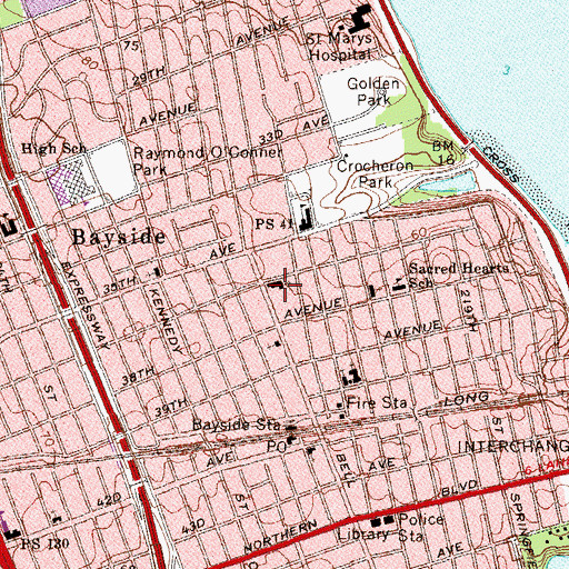 Topographic Map of Lutheran School of Flushing and Bayside, NY