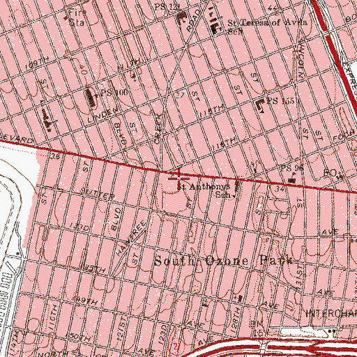 Topographic Map of Middle School 226, NY
