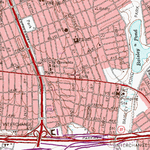 Topographic Map of Omega Psi Phi Fraternity School, NY