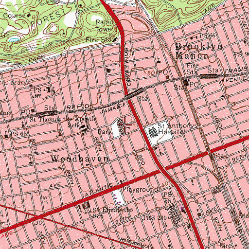 Topographic Map of Public School 60, NY