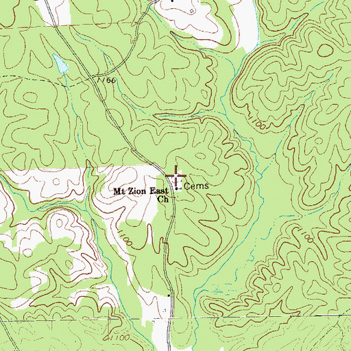 Topographic Map of Mount Zion East Church Cemetery, GA