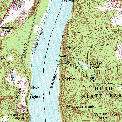 Topographic Map of Hurd Brook, CT