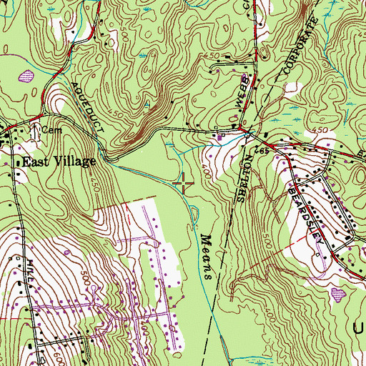 Topographic Map of Hurds Brook, CT