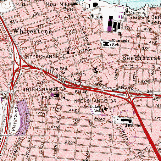 Topographic Map of Whitestone Station Flushing Post Office, NY