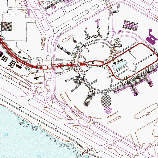 Topographic Map of Terminal 1, NY