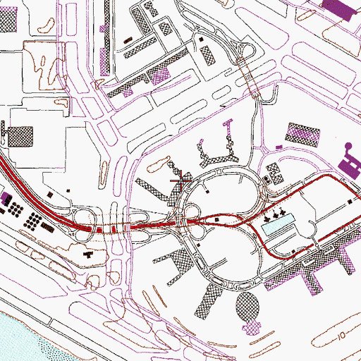Topographic Map of Terminal 9, NY