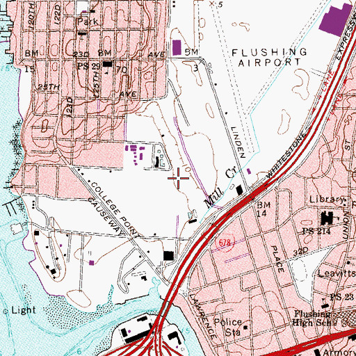 Topographic Map of College Point Industrial Park, NY
