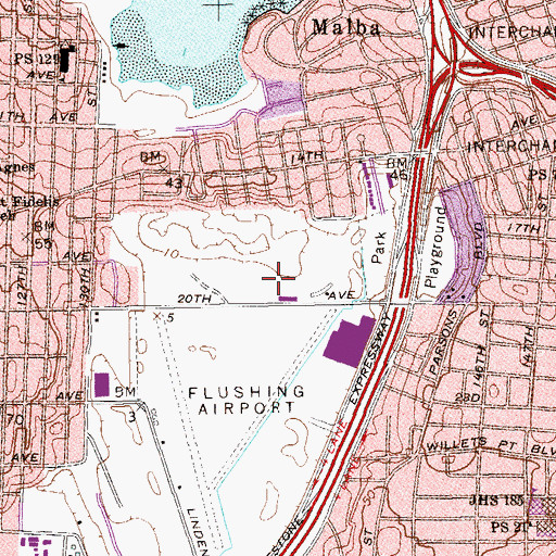 Topographic Map of College Point Shopping Center, NY