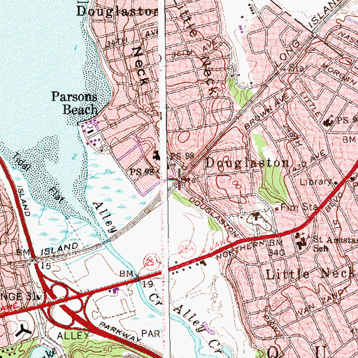Topographic Map of Douglaston Station, NY