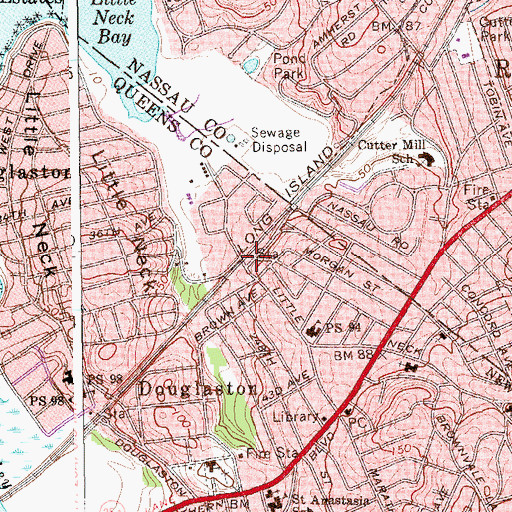 Topographic Map of Little Neck Station, NY