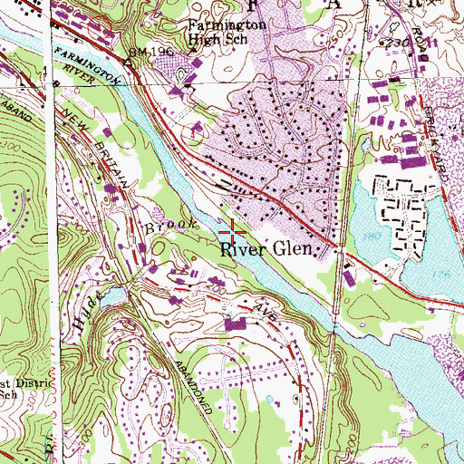 Topographic Map of Hyde Brook, CT