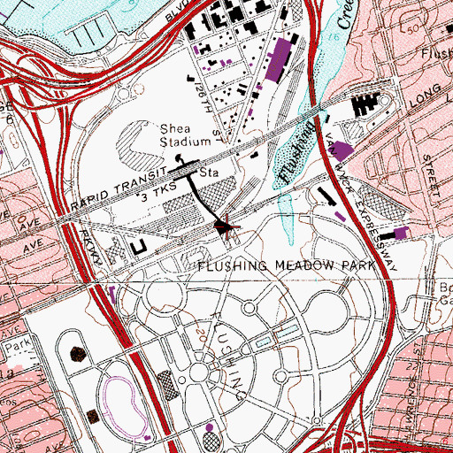 Topographic Map of Shea Stadium Station, NY