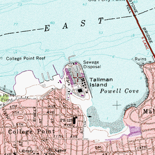 Topographic Map of Tallman Island Water Pollution Control Plant, NY