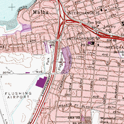 Topographic Map of G U Harvey Playground, NY