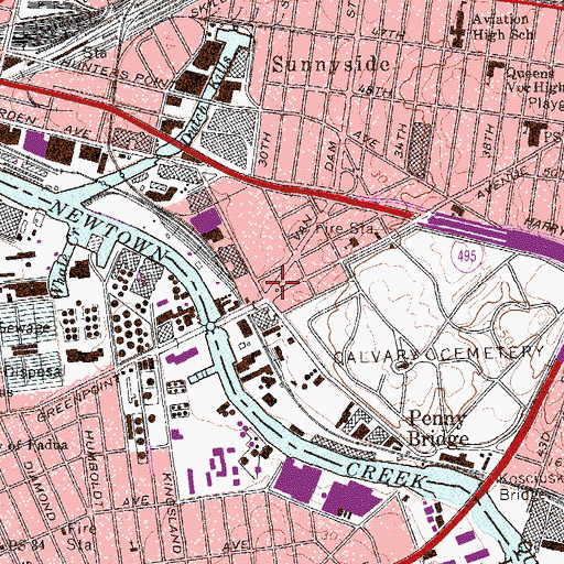 Topographic Map of Blissville, NY