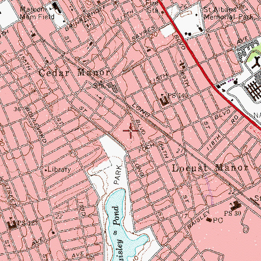 Topographic Map of Cedar Manor Houses, NY