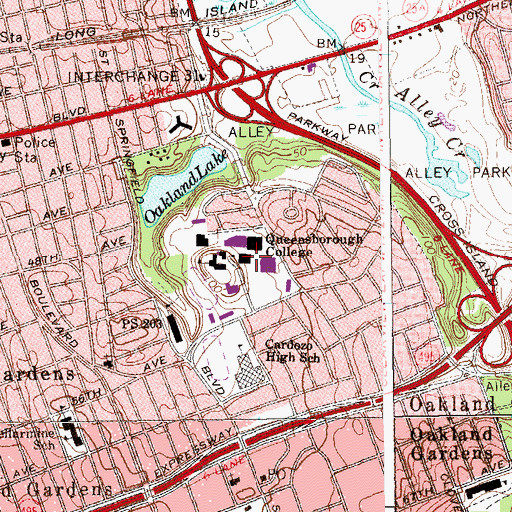 Topographic Map of Kurt R Schmeller Library, NY