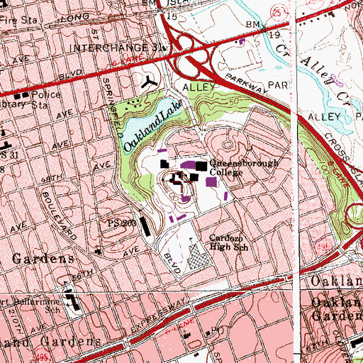 Topographic Map of Oakland Building, NY