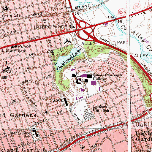 Topographic Map of Robert F Kennedy Hall, NY