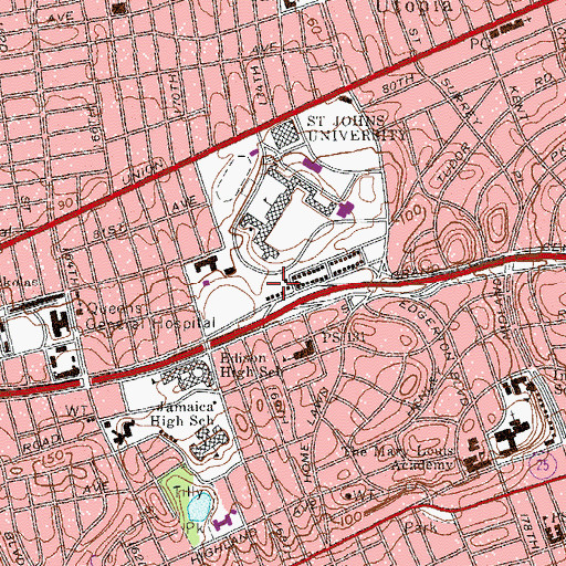 Topographic Map of Carey Hall, NY