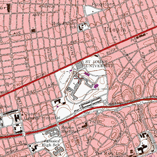 Topographic Map of Chiang Ching Kuo Hall, NY