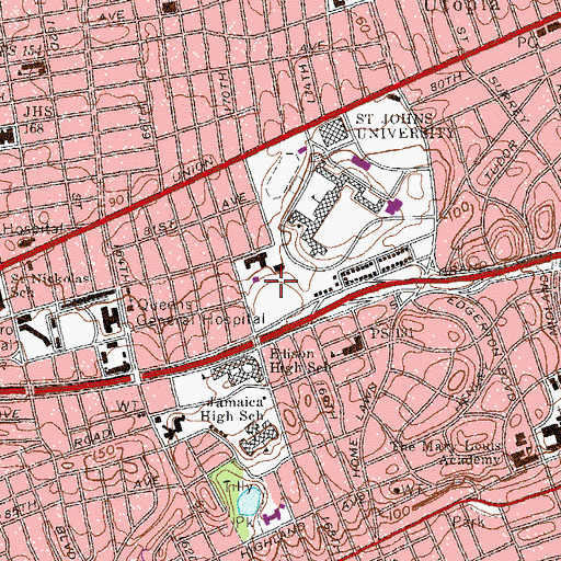 Topographic Map of Donovan Hall, NY