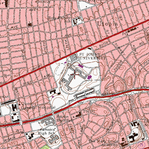 Topographic Map of Saint Augustine Hall, NY